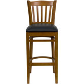 Hercules Series Vertical Slat Back Wooden Restaurant Bar Stool