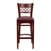 Hercules Series Lattice Back Wooden Restaurant Bar Stool