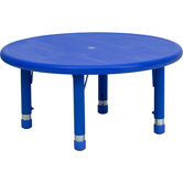 Round Height Adjustable Plastic Activity Table