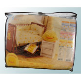 Seven Piece Crib Bedding Set in Blue