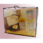 Seven Piece Crib Bedding Set in Pink