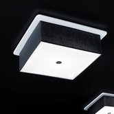 Quadratic Gloss Branco Three Light Square Flush Ceiling Light