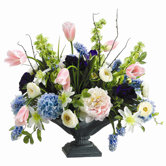 Hydrangea, Peony, Anemone in Resin Urn