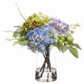10.5" Hydrangea in Glass Vase