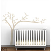 Monochromatic Leaning Tree Wall Decal