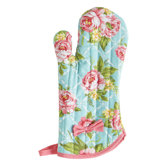 Cottage Kitchen Rose Oven-Mitt with Bow