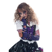 Zombies- Ripped Striped Fingerless Gloves