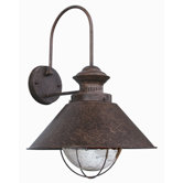 Nautica One Light Outdoor Wall Lamp in Rusty Brown