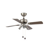 Galapago Three Light Four Blade Ceiling Fan in Nickel Matte/Chrome