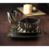 Safari Zebra 16 Piece Dinnerware Set