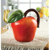 Fresh Fruit Ceramic Apple Pitcher in Red