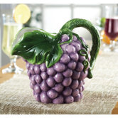 Fresh Fruit Ceramic Grape Pitcher in Purple and Green