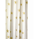 Shimmer Gold Stars Fabric Shower Curtain