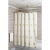 Gold Swirls Fabric Shower Curtain