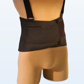 Ventilated Deluxe Elastic Back Belt in Reflective Black / Orange