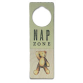"Nap Zone" Wooden Doorknob Sign in Distressed Yellow
