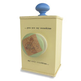 "You Are My Sunshine" Wind Up Music Box in Distressed Yellow / Blue