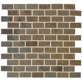 Jade 1" x 2" Decorative Brick Mosaic in Sage