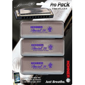 Special 20 Harmonica Pro Pack in Chrome - Key of C, G, A