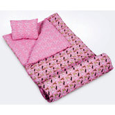 Horses in Pink Sleeping Bag