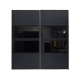 Kick Sliding Door Wardrobe in Black