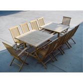 Valencia 15 Piece Double Extension Table Set and Classic Armchair and Chair