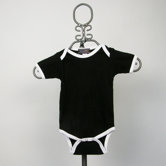 Infant Bodysuit in Black with White Trim