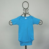 Short Sleeve Infant Bodysuit in Turquoise