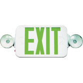 Micro Combo LED and Exit / Emergency Light in Green LED and White Housing