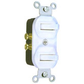 15A-120/277V Single Pole Double Switch in White