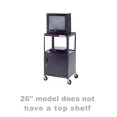 Pixmate 18" x 24" Shelf Standard Cabinet Television Cart [26", 34", 42" Heights]