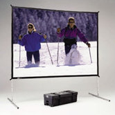 Deluxe Complete Fast-Fold Portable Front Projection Screen - 7'6" x 10' - Video Format - 4:3 Aspect - DA-Mat Surface Front Projection
