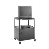 Pixmate 25" x 30" Height Adjustable Shelf With Metal Cabinet Television Cart [Up to 42" Height]