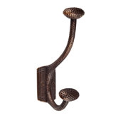 Hammered Copper Robe and Coat Hook with Oval Motif