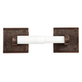 Hammered Copper Toiletpaper Holder with Square Backplates