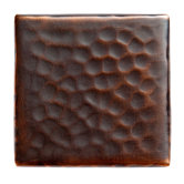 Solid Hammered Copper 2" x 2" Decorative Accent Tile