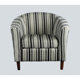 April Tub Chair in Black and White Stripes