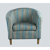 April Tub Chair in Teal Stripes