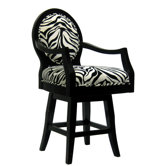 Black Frame Zebra Barstool (Short)