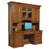 Urban Executive Credenza Desk with Leather Top