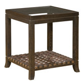 Accents Leather Woven End Table