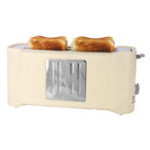 4 Slice Toaster in Cream and Chrome