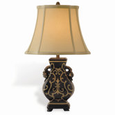 Brighton Mini Table Lamp with Gold Detail in Black