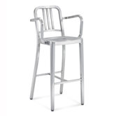 Navy Barstool with Arms