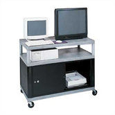Three Shelf Extra Wide Mobile Workcenter with Cabinet