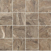 Torre Venato 3" x 3" Glazed Porcelain Mosaic Tile Noce