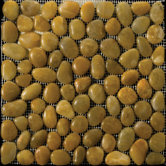 Natural Stone 12" x 12" Rivera Pebble Mosaic in Gold