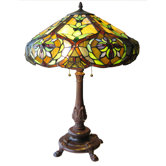 Tiffany Style Victorian Table Lamp with 114 Cabochons