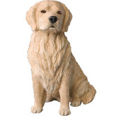 Original Size Sitting Light Golden Retriever Sculpture