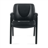 Leather Guest Chair with Coated Frame